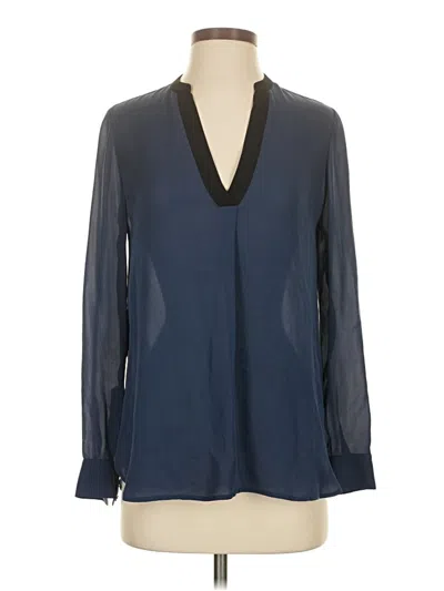 Pre-owned Vince Long Sleeve Blouse In Blue