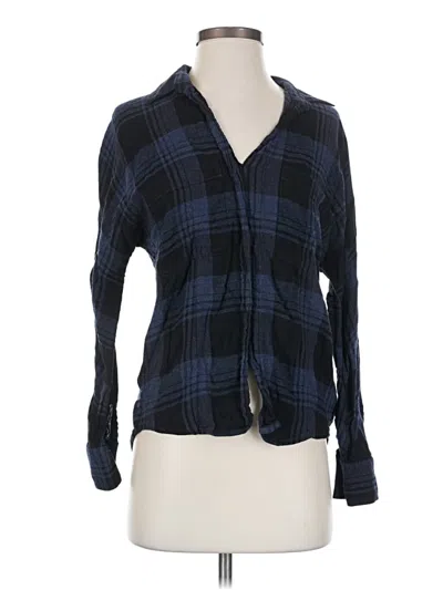 Pre-owned Vince Long Sleeve Blouse In Blue