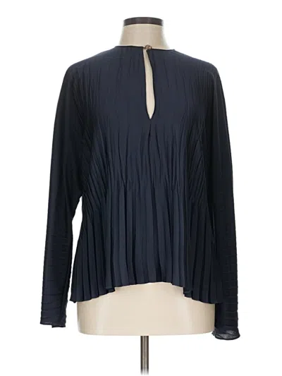 Pre-owned Vince Long Sleeve Blouse In Blue