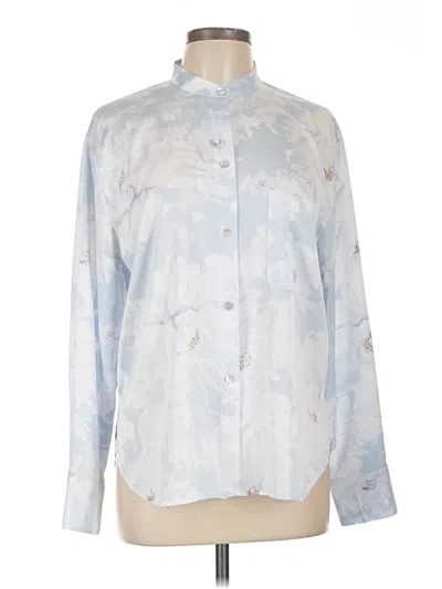 Pre-owned Vince Long Sleeve Blouse In Blue