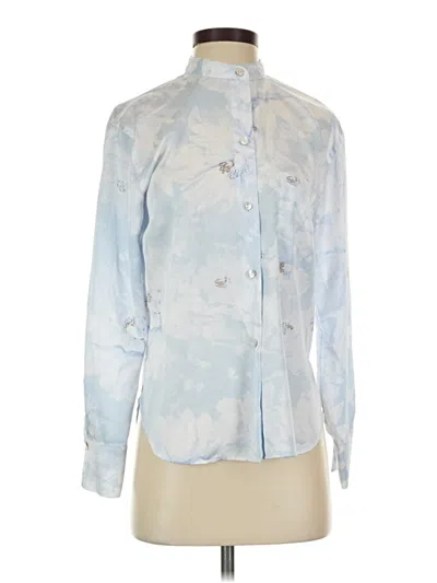 Pre-owned Vince Long Sleeve Blouse In Blue