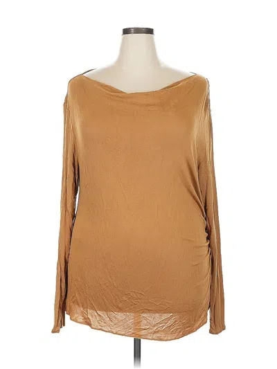 Pre-owned Vince Long Sleeve Blouse In Brown