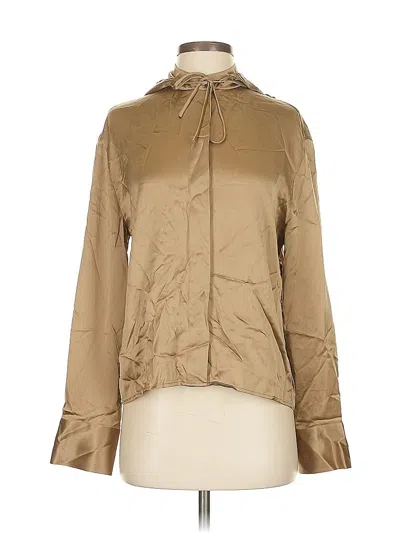 Pre-owned Vince Long Sleeve Blouse In Brown
