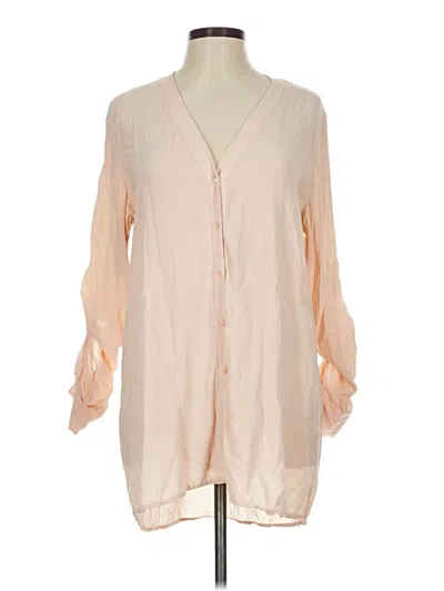 Pre-owned Vince Long Sleeve Blouse In Brown