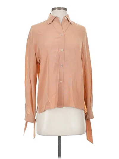 Pre-owned Vince Long Sleeve Blouse In Brown