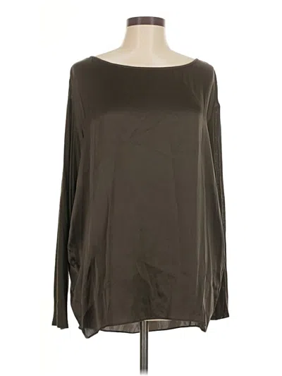 Pre-owned Vince Long Sleeve Blouse In Brown