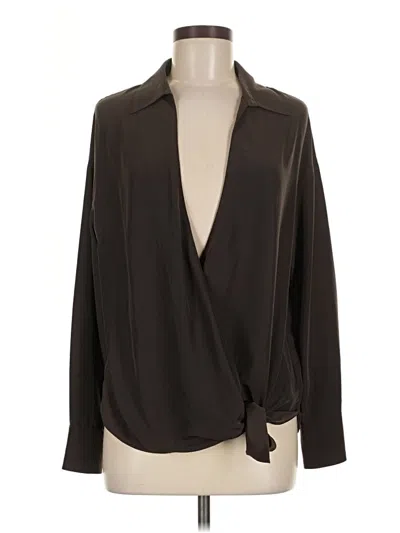 Pre-owned Vince Long Sleeve Blouse In Brown