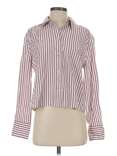 Pre-owned Vince Long Sleeve Blouse In Burgundy