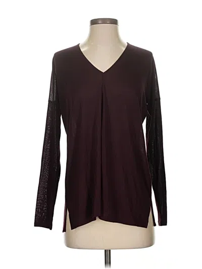 Pre-owned Vince Long Sleeve Blouse In Burgundy