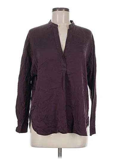 Pre-owned Vince Long Sleeve Blouse In Burgundy
