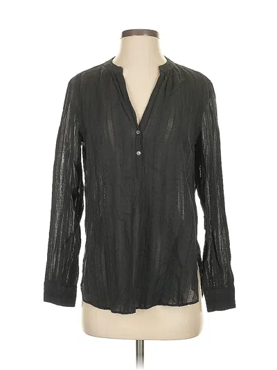 Pre-owned Vince Long Sleeve Blouse In Gray