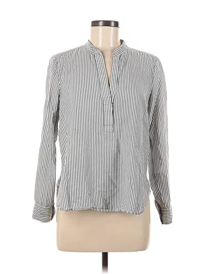 Pre-owned Vince Long Sleeve Blouse In Gray