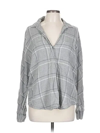 Pre-owned Vince Long Sleeve Blouse In Gray