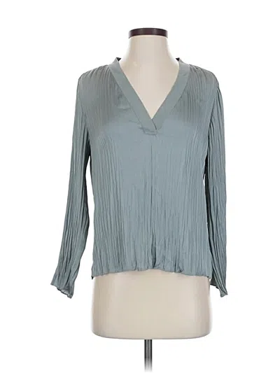Pre-owned Vince Long Sleeve Blouse In Gray