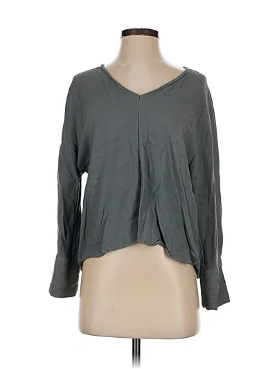Pre-owned Vince Long Sleeve Blouse In Gray