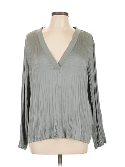 Pre-owned Vince Long Sleeve Blouse In Gray