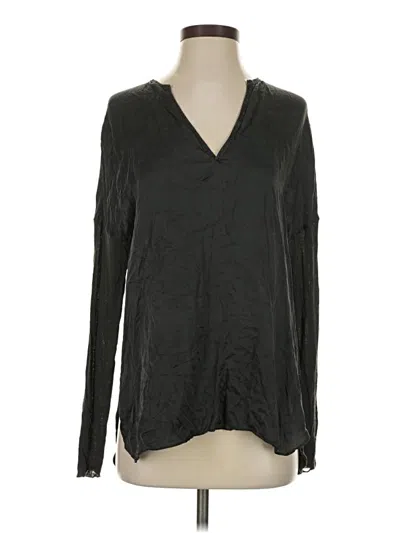 Pre-owned Vince Long Sleeve Blouse In Gray