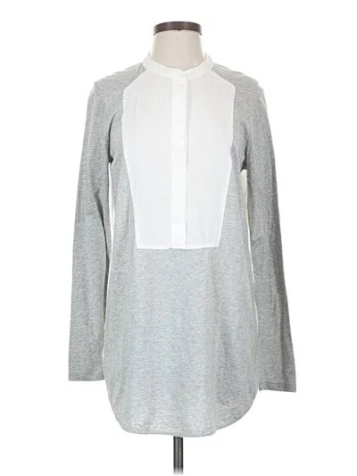 Pre-owned Vince Long Sleeve Blouse In Gray
