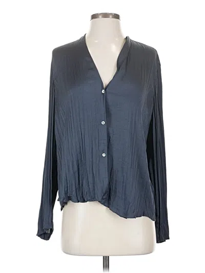 Pre-owned Vince Long Sleeve Blouse In Gray