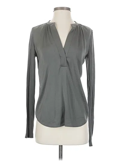 Pre-owned Vince Long Sleeve Blouse In Gray