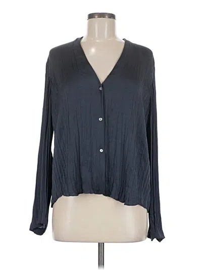 Pre-owned Vince Long Sleeve Blouse In Gray
