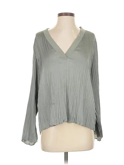 Pre-owned Vince Long Sleeve Blouse In Gray