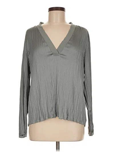 Pre-owned Vince Long Sleeve Blouse In Gray