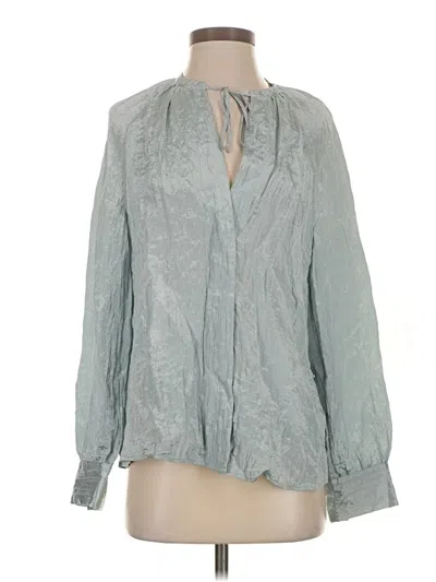Pre-owned Vince Long Sleeve Blouse In Gray