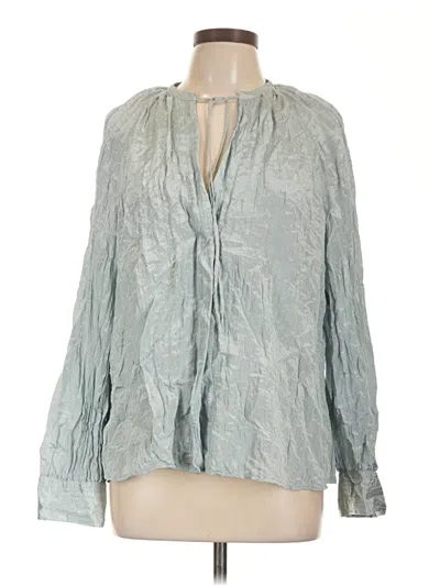 Pre-owned Vince Long Sleeve Blouse In Gray