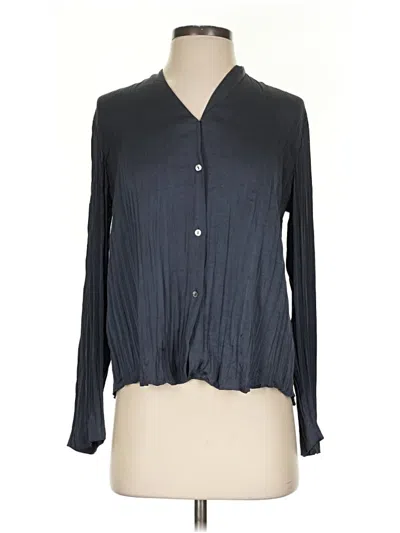 Pre-owned Vince Long Sleeve Blouse In Gray