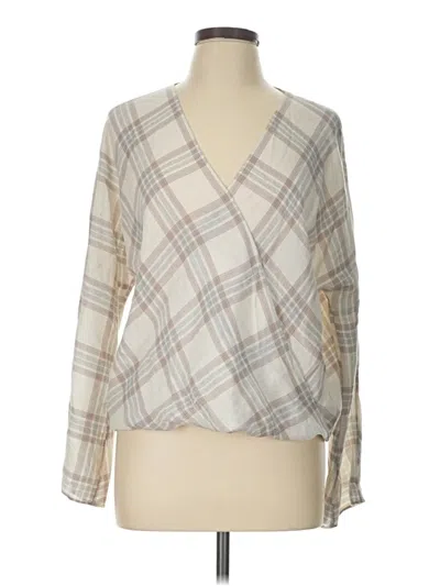 Pre-owned Vince Long Sleeve Blouse In Gray