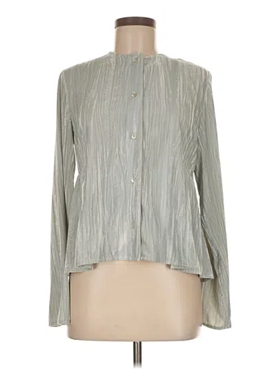 Pre-owned Vince Long Sleeve Blouse In Green