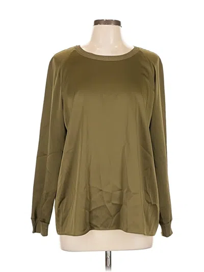 Pre-owned Vince Long Sleeve Blouse In Green