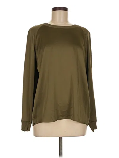 Pre-owned Vince Long Sleeve Blouse In Green