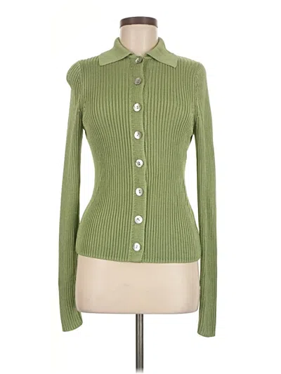 Pre-owned Vince Long Sleeve Blouse In Green