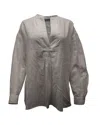 Vince Long Sleeve Blouse In White Cotton In White