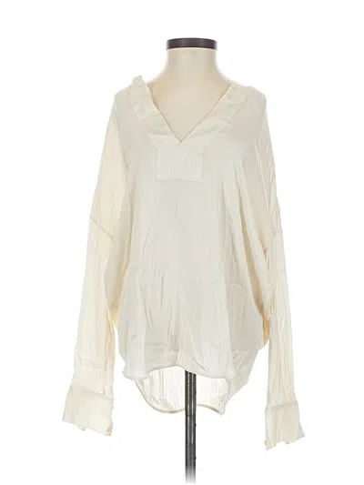 Pre-owned Vince Long Sleeve Blouse In Ivory