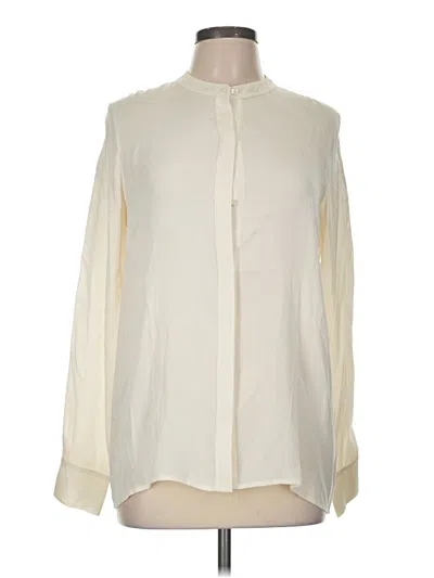 Pre-owned Vince Long Sleeve Blouse In Ivory