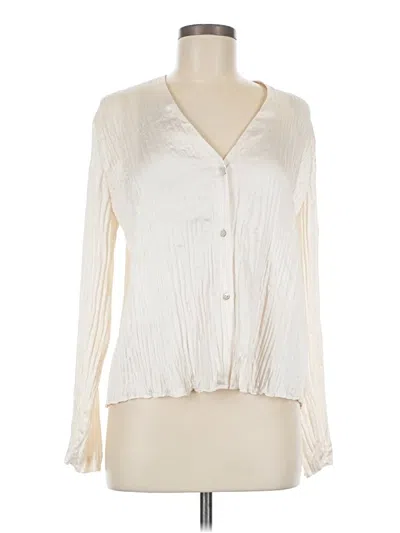 Pre-owned Vince Long Sleeve Blouse In Ivory