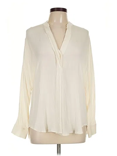 Pre-owned Vince Long Sleeve Blouse In Ivory