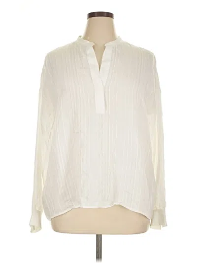 Pre-owned Vince Long Sleeve Blouse In Ivory