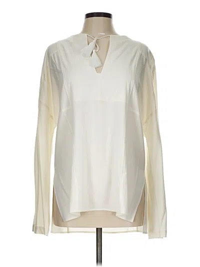 Pre-owned Vince Long Sleeve Blouse In Ivory