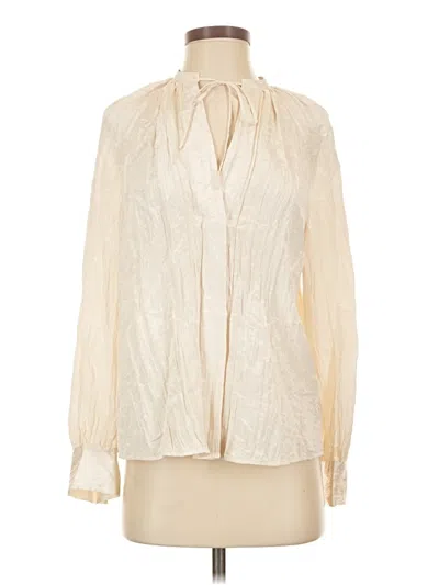 Pre-owned Vince Long Sleeve Blouse In Ivory