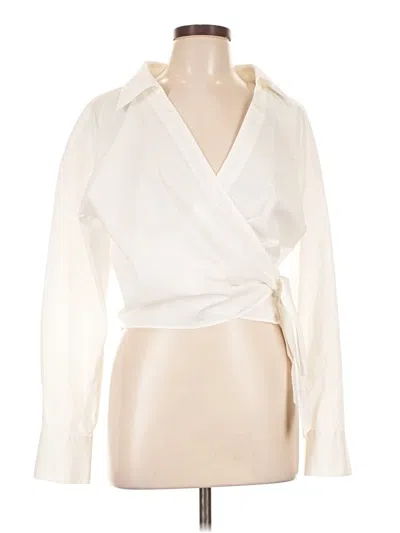 Pre-owned Vince Long Sleeve Blouse In Ivory