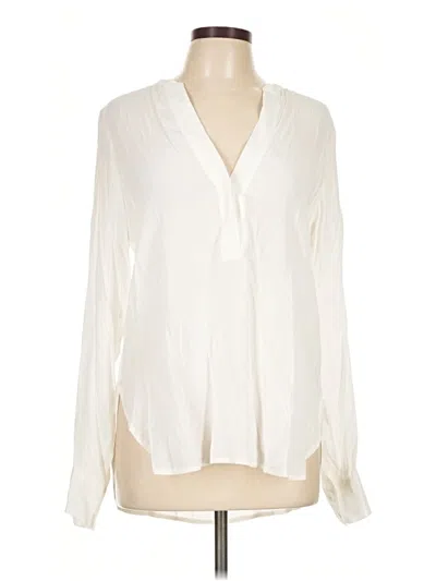 Pre-owned Vince Long Sleeve Blouse In Ivory