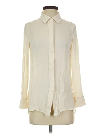Pre-owned Vince Long Sleeve Blouse In Ivory