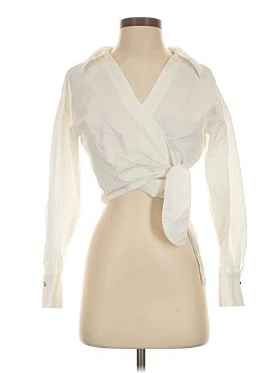 Pre-owned Vince Long Sleeve Blouse In Ivory
