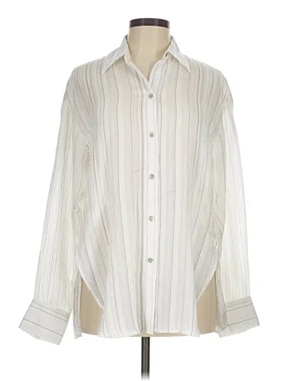 Pre-owned Vince Long Sleeve Blouse In Ivory