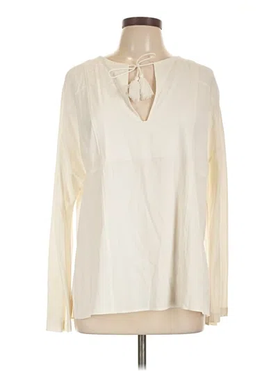 Pre-owned Vince Long Sleeve Blouse In Ivory