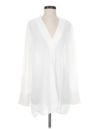 Pre-owned Vince Long Sleeve Blouse In Ivory